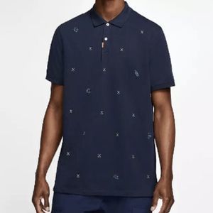 NEW Mens Small NIKE Golf Polo Shirt Short Sleeve Dri Fit CI9771-451 Navy Blue